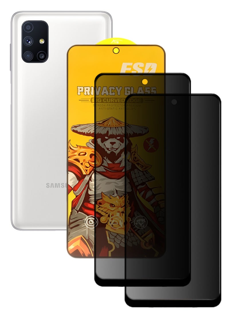ESD 2 Pieces Tempered Dustproof Privacy Glass Screen Protector Compatible For Samsung Galaxy M51 - Image 1