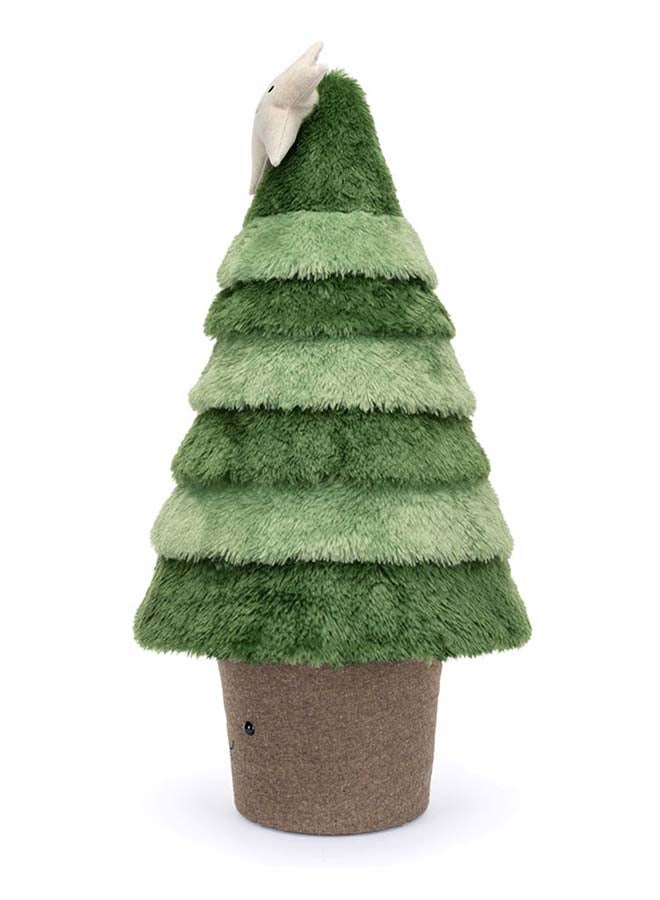Jellycat شجرة عيد الميلاد النوردية الكبيرة من أميزيبلز - شجرة عيد ميلاد ناعمة باللون الأخضر مع نجمة في الأعلى ووجه مبتسم - 45 سم ديكور عطلة ناعم للمنزل والأطفال والهدايا - Image 3
