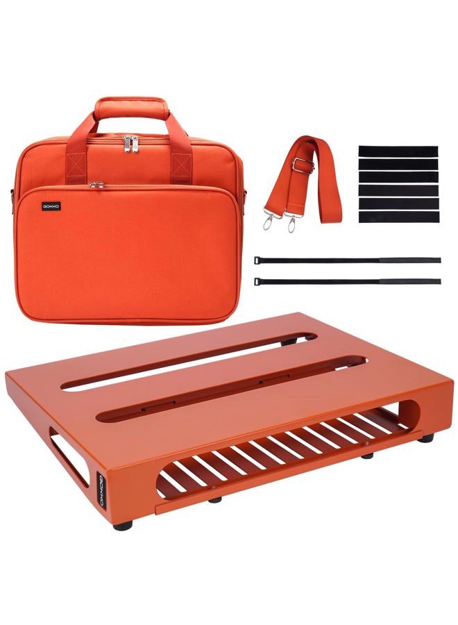 GOKKO لوحة دواسات الجيتار 13.8” × 11” مع حقيبة حمل، لوحة تثبيت مزودة بمصدر طاقة مدمج (برتقالي زاهي) - Image 1