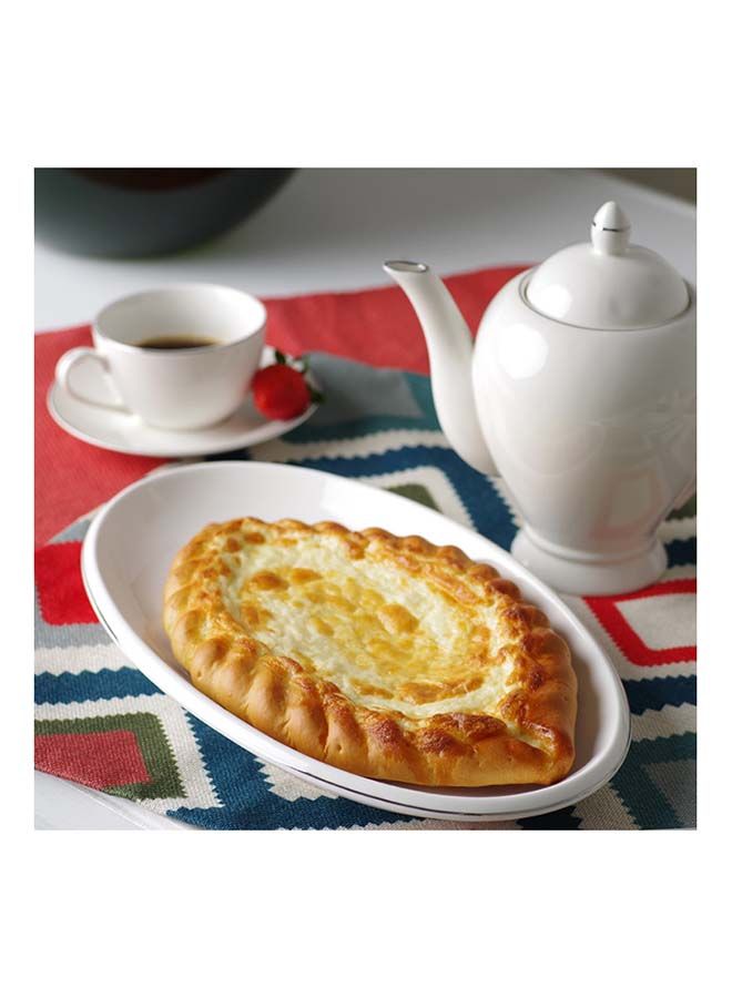 Fissman طبق تقديم بيضاوي الشكل بورسلين أبيض 35x21 سم - Image 3