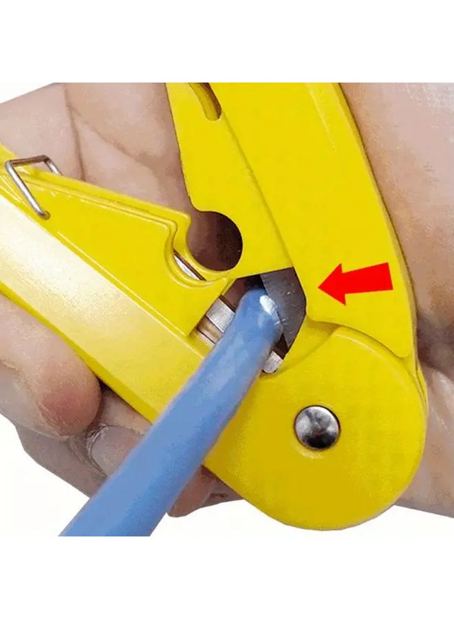 Yellow Wire Riser Stripping Tool Multi Class Class C To 6 Heavy Duty Plastic Cable Crimper Ergonomic Handle Precision Stripping And Secure Crimping Professional Electrician And DIY Use Compact Design Durable Construction - Image 2