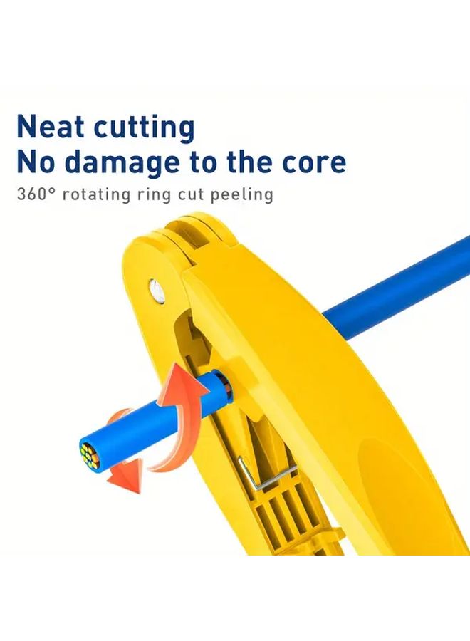 Yellow Wire Riser Stripping Tool Multi Class Class C To 6 Heavy Duty Plastic Cable Crimper Ergonomic Handle Precision Stripping And Secure Crimping Professional Electrician And DIY Use Compact Design Durable Construction - Image 3