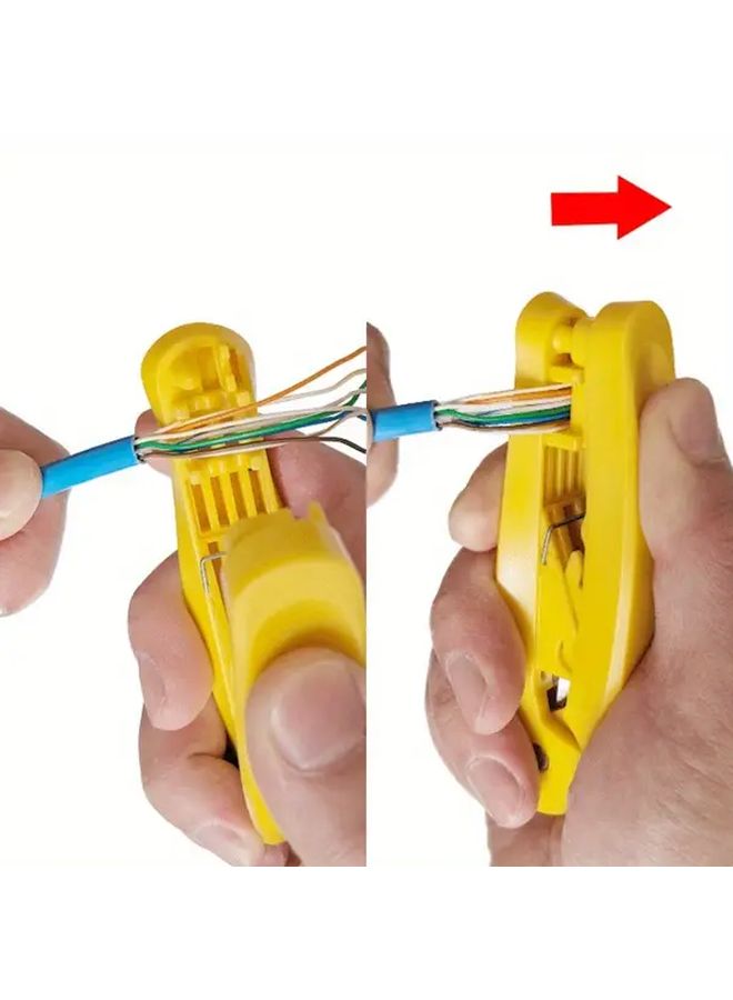 Yellow Wire Riser Stripping Tool Multi Class Class C To 6 Heavy Duty Plastic Cable Crimper Ergonomic Handle Precision Stripping And Secure Crimping Professional Electrician And DIY Use Compact Design Durable Construction - Image 5