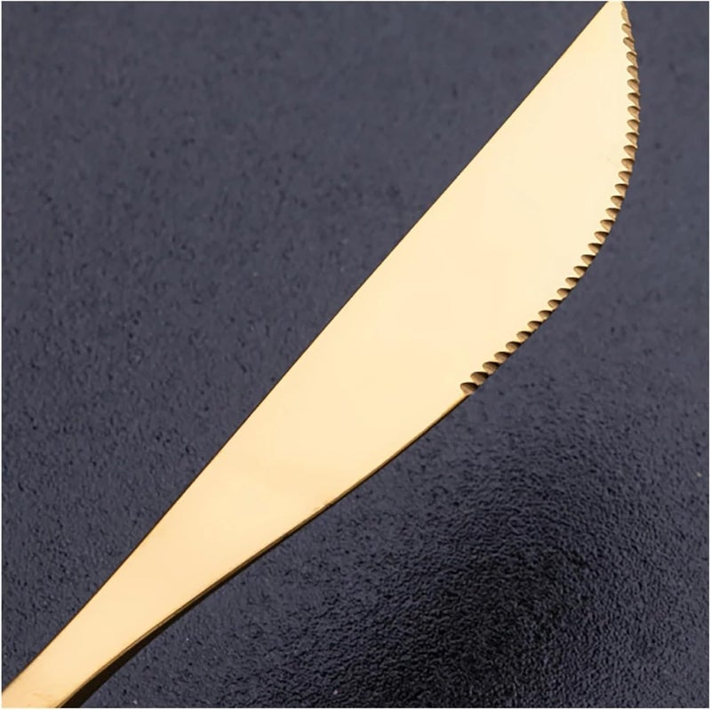 30Pcs Cutlery Set Stainless Steel Dinnerware Western Flatware Knife Fork Tea Spoon Mirror Tableware Kitchen Silverware(Silver 30Pcs) - Image 4