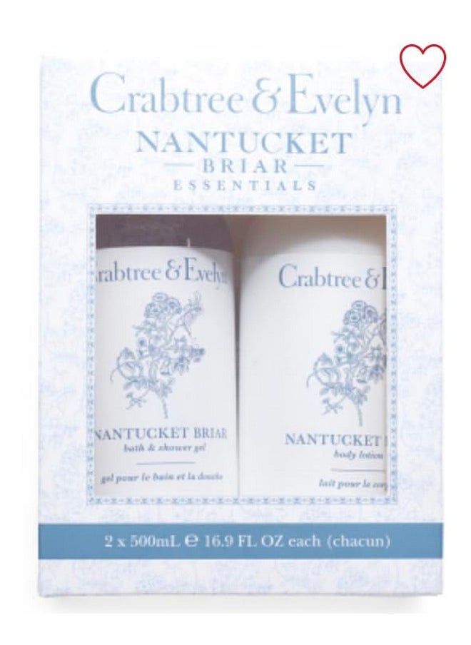 Crabtree & Evelyn - Nantucket Briar Body Lotion & Shower Gel Set 16.9 Oz - Image 1