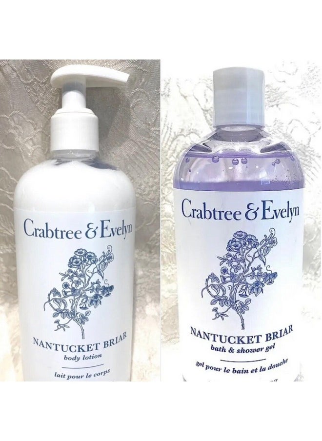 Crabtree & Evelyn - Nantucket Briar Body Lotion & Shower Gel Set 16.9 Oz - Image 1