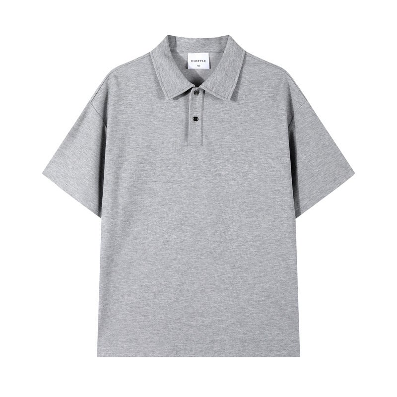 Spring Summer Solid 230g Polo Shirt Casual navy blue - Image 2