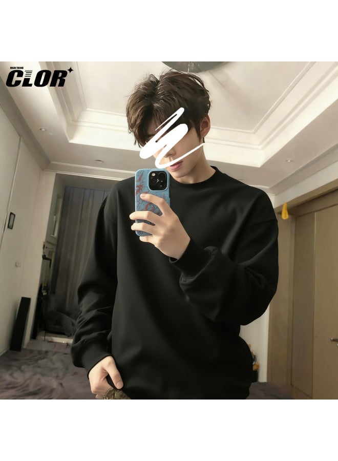 Clor Cleanfit Fleece-lined Men's Hoodie Autumn Winter American Style Long Sleeve T-shirt Base Layer Cxt05 Black S - Image 1