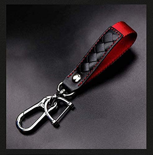 JVCV® Car Keychain with Braided Leather and Alloy Metal Horseshoe Buckle – Stylish Key Organizer for Men and Women (Red) - Image 3