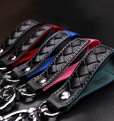 JVCV® Car Keychain with Braided Leather and Alloy Metal Horseshoe Buckle – Stylish Key Organizer for Men and Women (Red) - Image 5