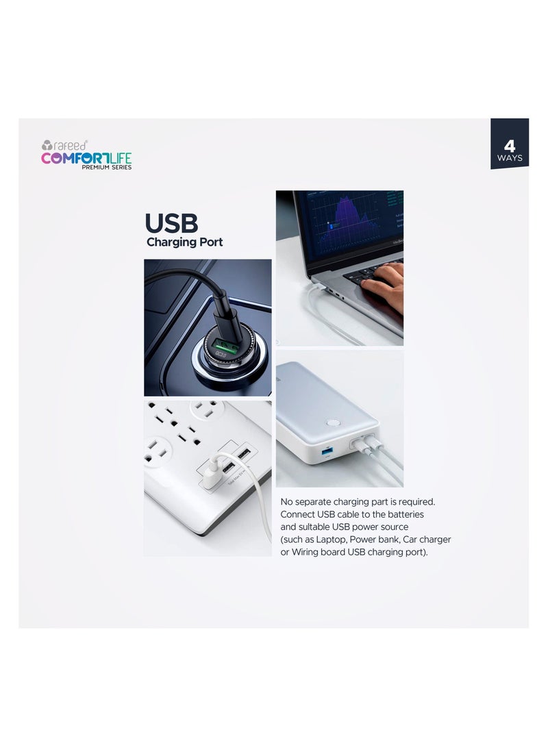 رافيد بطارية رافيد كومفورت لايف 9 فولت ليثيوم أيون قابلة للشحن 400 مللي أمبير مع شحن USB Type-C وكابل شحن وأكثر من 1000 دورة شحن - Image 4