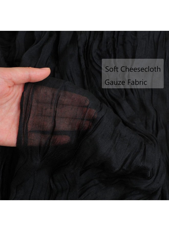 Snowkingdom 13Ft Black Cheesecloth Table Runner, 160inch Long Cheese Cloth Boho Gauze Runner for Wedding Bridal Baby Shower Birthday Holiday Party Sheer Halloween Table Decorations - Image 3