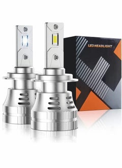 H7 LED Headlight Bulbs Car Conversion Kits 100W 20000 Lumens 600% Brighter 6500K Pure White Wireless Kit Super Bright Waterproof Halogen Replacement Bulb 2 Pcs