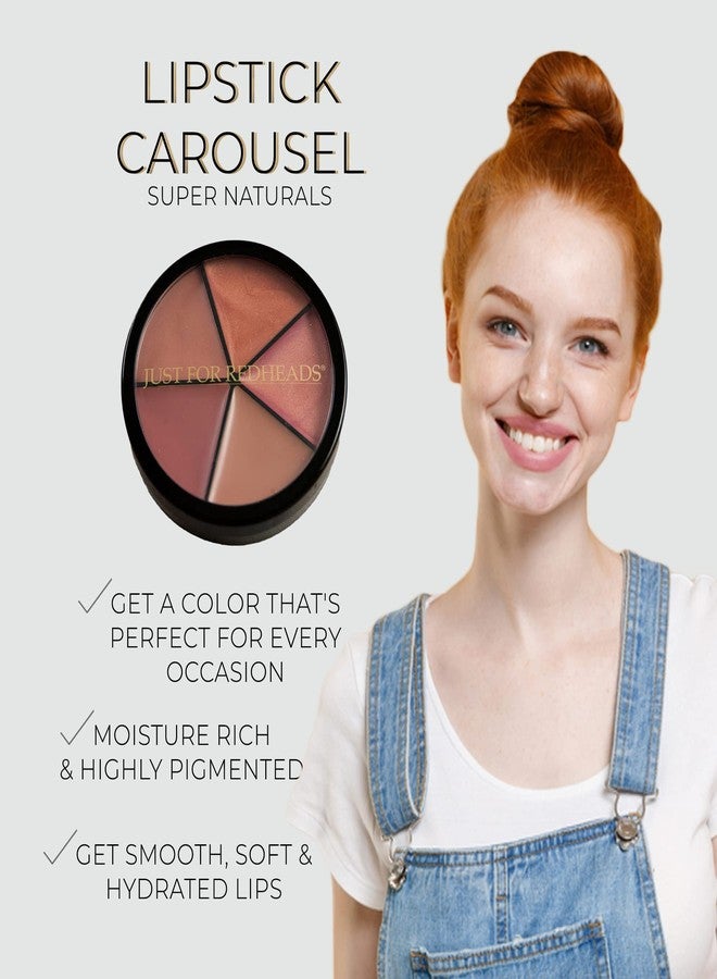 JUST FOR REDHEADS Redhead Lipstick Carousel Super Naturals Palette - Bonus Lip Brush - Image 2