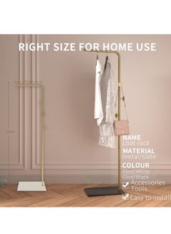 Beauenty Modern Metal Coat Stand - Elegant & Space-Saving with Sturdy Slate Base. Perfect for Bedroom, Living Room, Office & Dining. Easy to Clean, Stylish & Durable  - Image 2