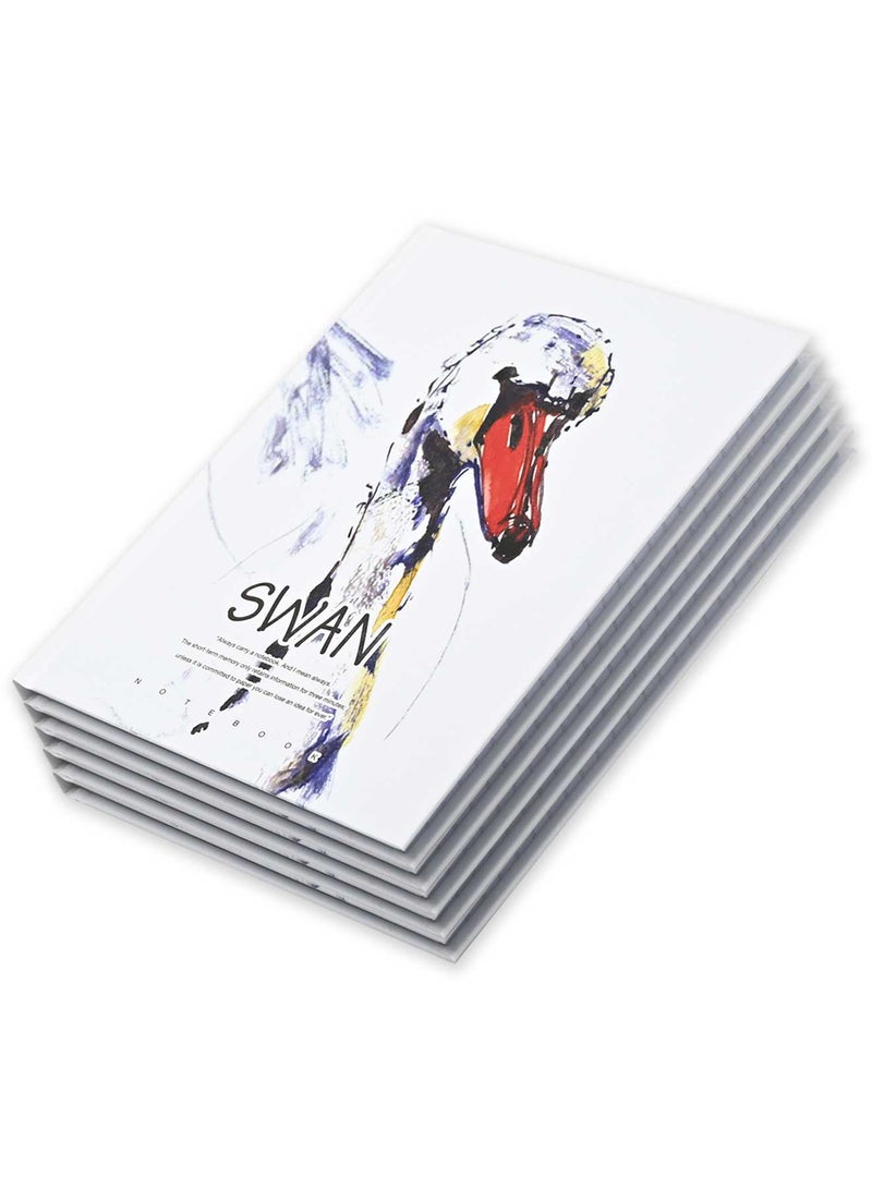 FIS Pack Of 5 Hard Cover Notebook, 96 Sheets A4 Swan Design 2 -FSNBHCA496-SWA2 - Image 3