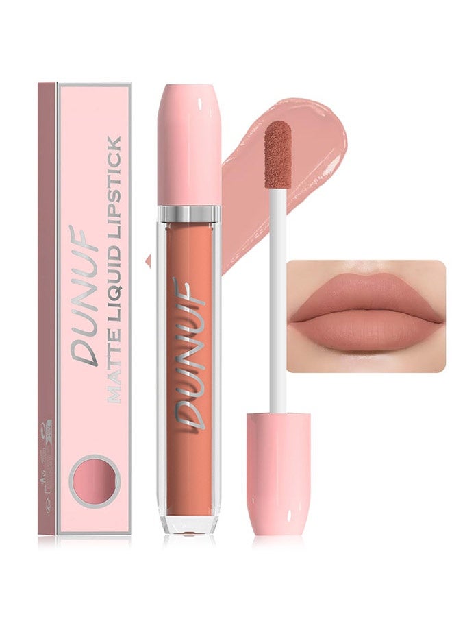 DUNUF Matte Liquid Lipstick,Super Matte Longwear No-Budge Stay On Smudge Proof Liquid Lipstick Long Lasting Makeup for Women,Highly Pigmented Color and Instant Shine #02 - Image 1