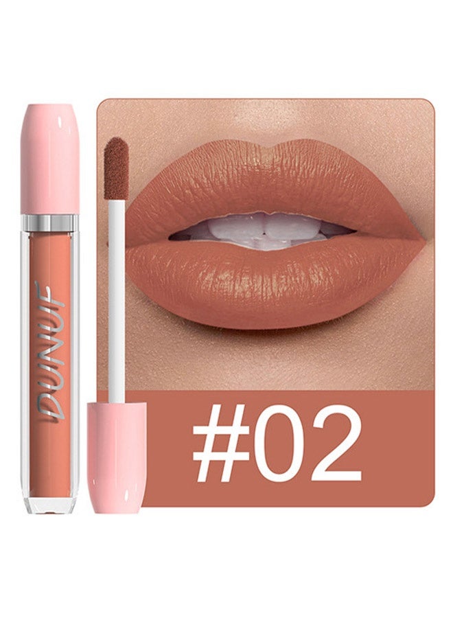 DUNUF Matte Liquid Lipstick,Super Matte Longwear No-Budge Stay On Smudge Proof Liquid Lipstick Long Lasting Makeup for Women,Highly Pigmented Color and Instant Shine #02 - Image 2