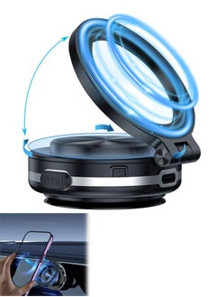 Generic Rotatable Car Suction Phone Mount, 360° Rotating 270° Folding Electric Vacuum Magnetic Suction Car Phone Mount, Double Sided Universal Smart Holder for Car/Gym/Mirror/Smooth Surface  - Image 1