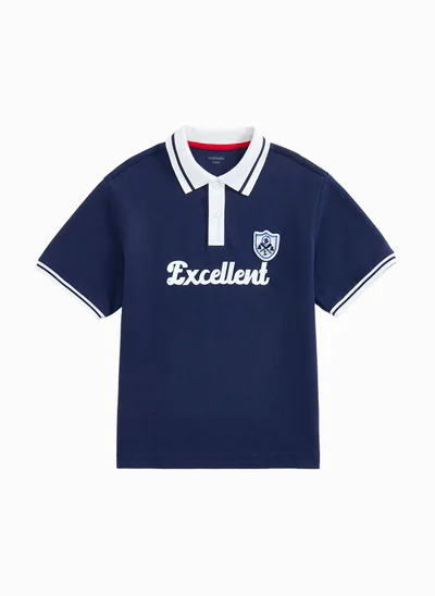 Balabala Kids Boy Lapel Short-Sleeved T-Shirt