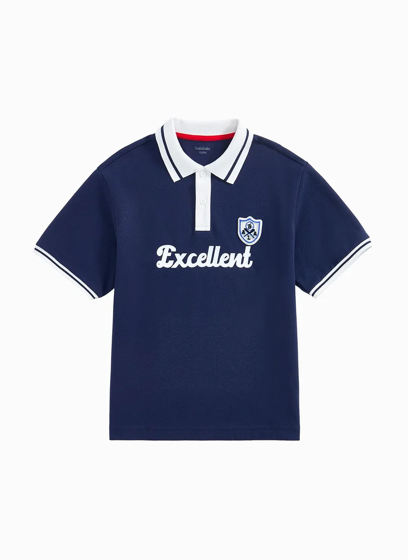 Balabala Kids Boy Lapel Short-Sleeved T-Shirt