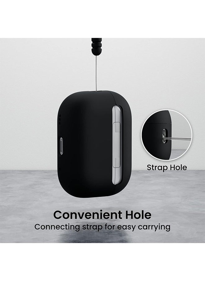 HY Compatible with AirPods Pro 2 Case 2022, Full Protective Soft Silicone for AirPods Pro 2nd Generation Case, Front LED Visible Skin Cover-Black  - Image 3