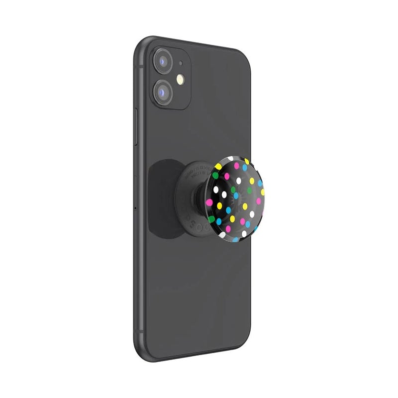 PopSockets Translucent Phone Grip with Expanding Kickstand, PopSockets for Phone, Translucent PopGrip - Black Disco - Image 5