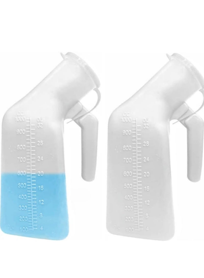 HarabiMed Male Urinal Bottle 1000ML with Secure Lid – Leak Proof Portable Urine Container for Elderly & Medical Use - Image 2