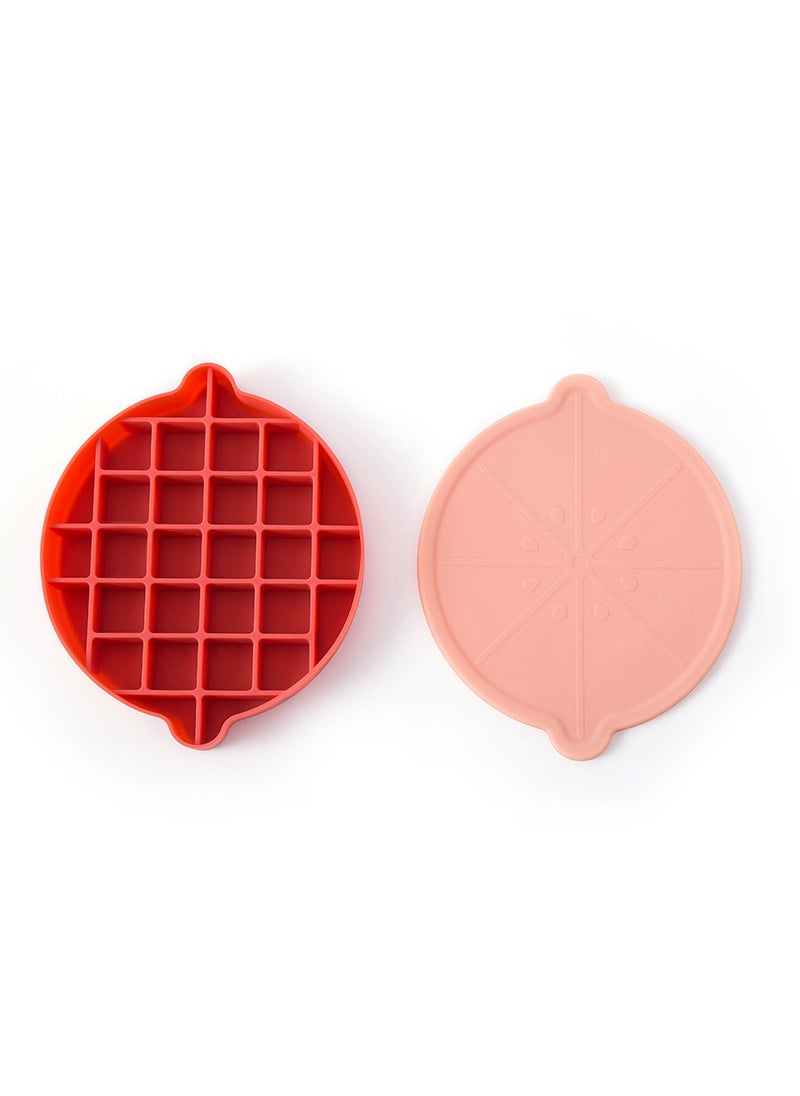 Generic Silicone Ice Cube Mold with Lid Lemon Ice Tray DIY Baby Food Ice Box Direct Supply from Manufacturer Quick Freezing Household Kitchen Tool Red 