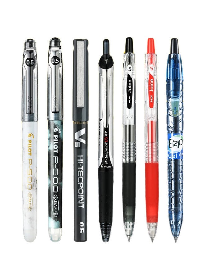Pilot P500 Black Gel Ink Pen 0.5Mm Fine Point Liquid Ink Rollerball Pen Signature Pen Student Stationery Set Brush Pen High Appearance Value Exam Pen 2-Pack (1 Black + 1 White) - Image 2