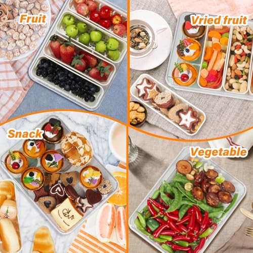 Hexwell 4 Compartment Fridge Organizer Box with Lid & Handle – Airtight 4 Section Food Storage Container for Refrigerator | BPA-Free Plastic Fridge Box for Fruits, Vegetables, & Meal Prep (4 Box) - Image 3