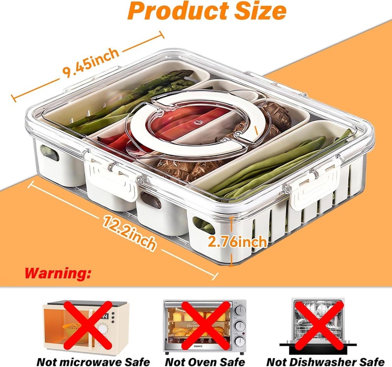 Hexwell 4 Compartment Fridge Organizer Box with Lid & Handle – Airtight 4 Section Food Storage Container for Refrigerator | BPA-Free Plastic Fridge Box for Fruits, Vegetables, & Meal Prep (4 Box) - Image 2