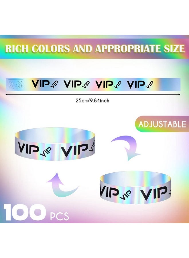 Teling - 500 Pack Vip Plastic Wristbands Party Wristbands For Events Vip Custom Wristbands Plastic Bracelets Wristbands Waterproof Wrist Bands Arm Bands For Events Concerts Fairs Festivals (Glitter Silver) - Image 1