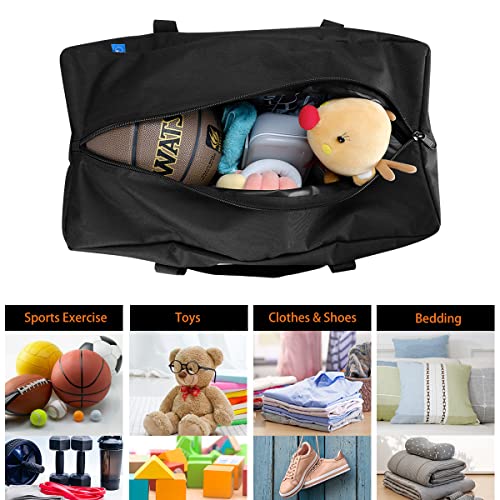COOLBEBE 24x12x12 Inch Travel Duffle Bag (53L), Mid-Size Weekender for Overnight Trips, Camping, and Sports Gear Hauling, Water Resistant, Black - Image 5