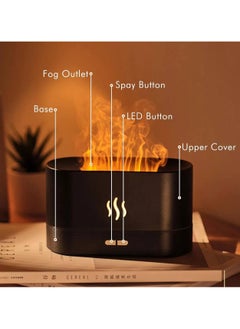 ماركة غير محددة Noiseless Flame Air Aroma Diffuser Humidifier 7 Flame colors  - Image 3