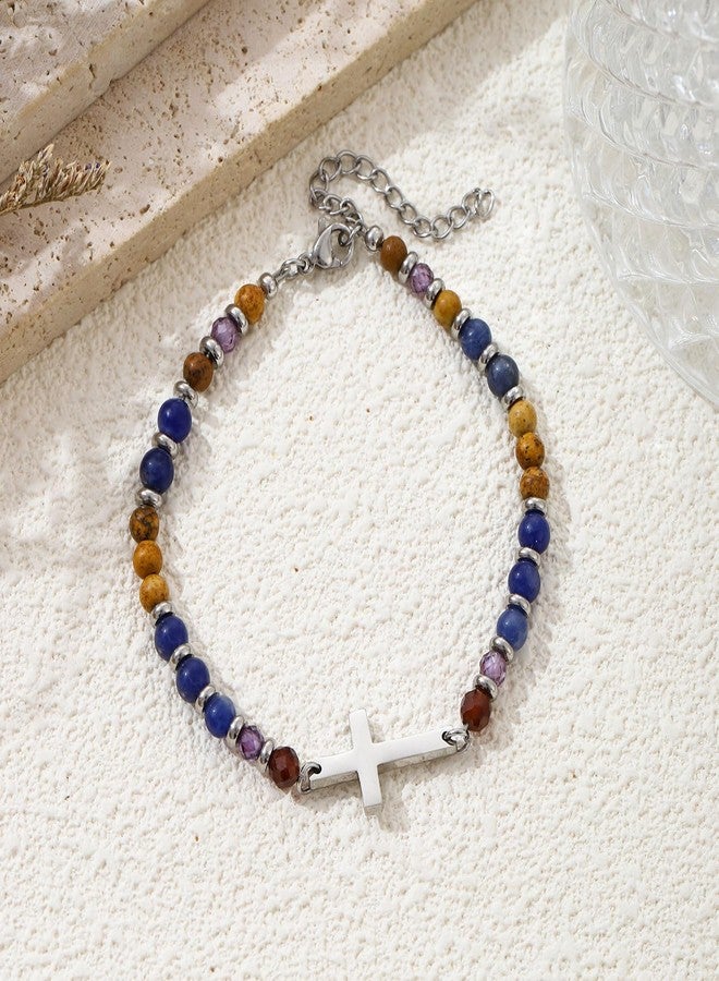 AULSIEY Best Friend Bracelet Gifts for Women, Friendship Bracelets Christian Cross Beaded Bracelet for Women Friend, Bff Bestie Birthday Christmas Jewelry Gifts Stocking Stuffers for Friends Female (B) - Image 4