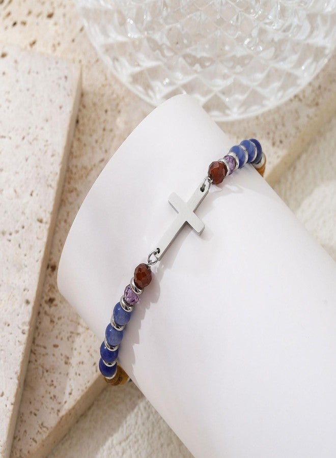 AULSIEY Best Friend Bracelet Gifts for Women, Friendship Bracelets Christian Cross Beaded Bracelet for Women Friend, Bff Bestie Birthday Christmas Jewelry Gifts Stocking Stuffers for Friends Female (B) - Image 5