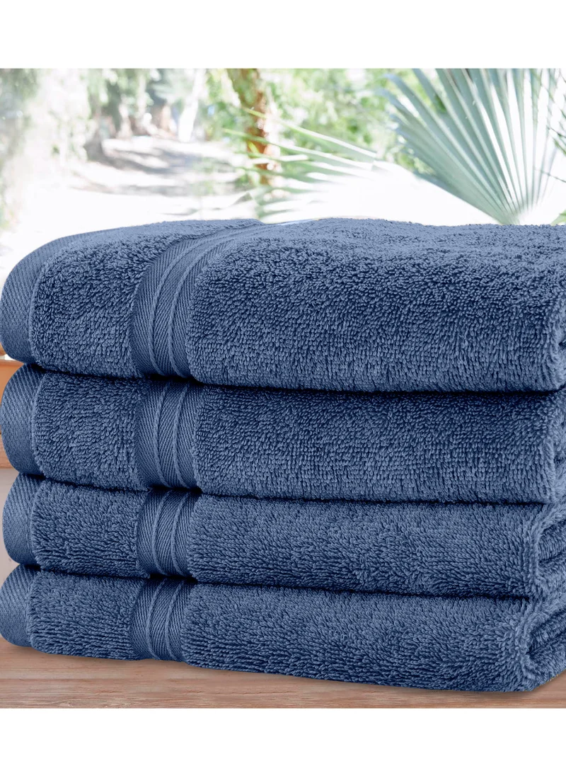 Bliss Casa 4-Piece 100% Combed Cotton Hand Towels - 550 GSM Quick Dry Highly Absorbent Hand Towel Set 16x28 Inch