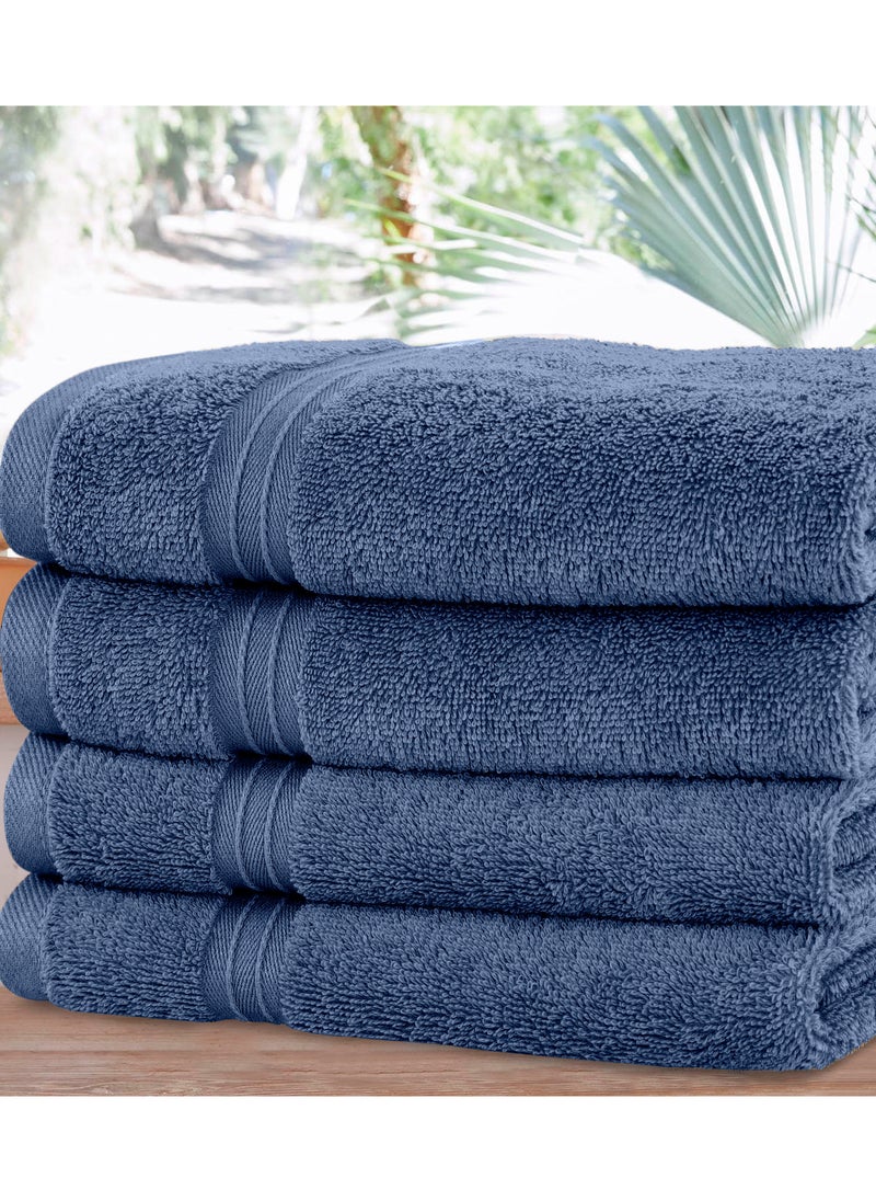 Bliss Casa 4-Piece 100% Combed Cotton Hand Towels - 550 GSM Quick Dry Highly Absorbent Hand Towel Set 16x28 Inch  - Image 1