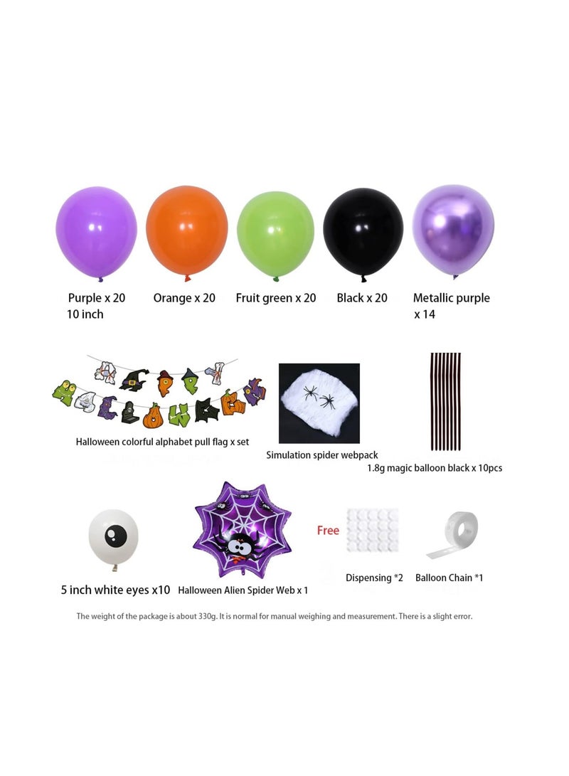 Halloween Decoration Balloons, Halloween Balloons Arch Decoration kit, Latex Balloons Spider Pumpkin Balloon Party Supplies, for Halloween Birthday Scary Party Decorations (D)  - Image 2