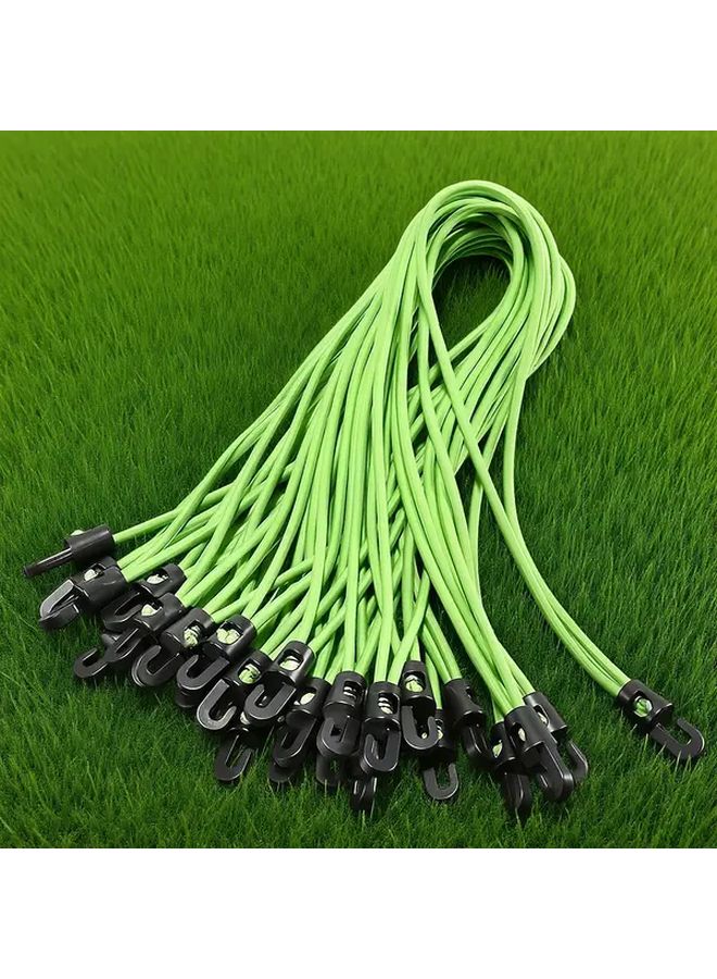 12pcs Green Heavy Duty Elastic Rope With Hooks Adjustable Straps For Home Travel Camping - Image 1
