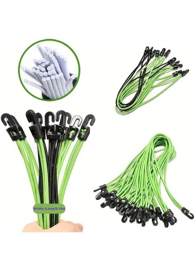 12pcs Green Heavy Duty Elastic Rope With Hooks Adjustable Straps For Home Travel Camping - Image 3