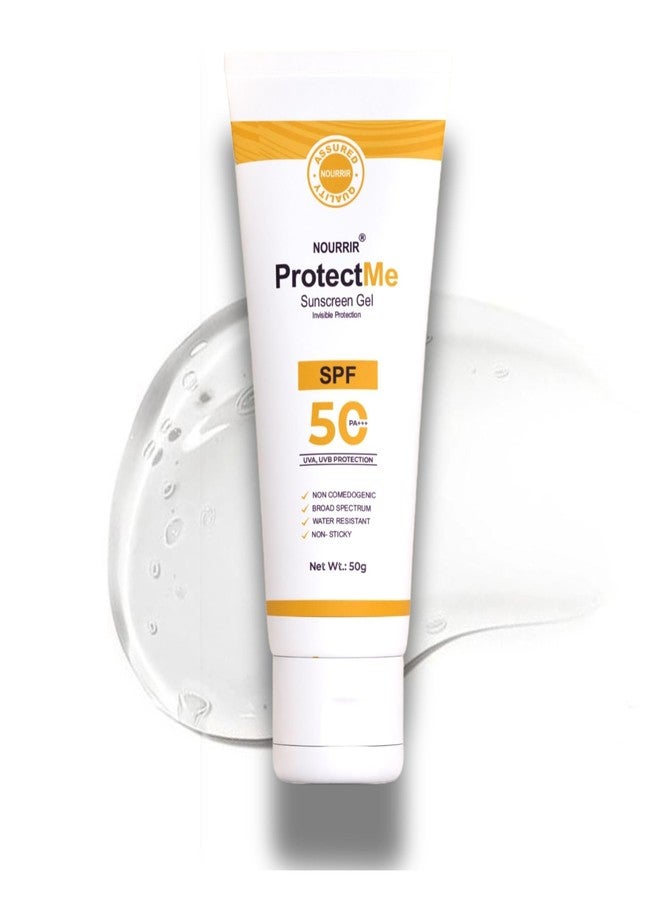 إطعام جل واقي من الشمس NOURRIR ProtectMe بعامل حماية 50+، مناسب لجميع أنواع البشرة | حماية من أشعة UVA/UVB | مقاوم للماء | خفيف الوزن | غير مرئي | 50 جم. - Image 1