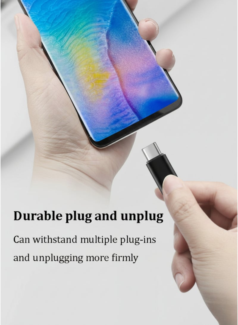 كابل USB-C إلى USB-C 60 واط شحن سريع - كابل بيانات وشحن من النوع C مضفر من النايلون لأجهزة iPhone 16/15 وiPad Pro وMacBook وSamsung وPixel (1 متر) أسود - Image 2