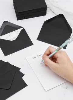 Generic 100 Pack Mini Envelopes 16×11cm Black Gift Card Envelopes Bulk Small Paper Gift Card Sleeves Greeting Card Business Card Tiny Envelope Pockets for Card & Invitation  - Image 4