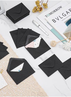 Generic 100 Pack Mini Envelopes 16×11cm Black Gift Card Envelopes Bulk Small Paper Gift Card Sleeves Greeting Card Business Card Tiny Envelope Pockets for Card & Invitation  - Image 5