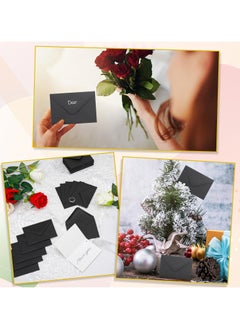 Generic 100 Pack Mini Envelopes 16×11cm Black Gift Card Envelopes Bulk Small Paper Gift Card Sleeves Greeting Card Business Card Tiny Envelope Pockets for Card & Invitation  - Image 3