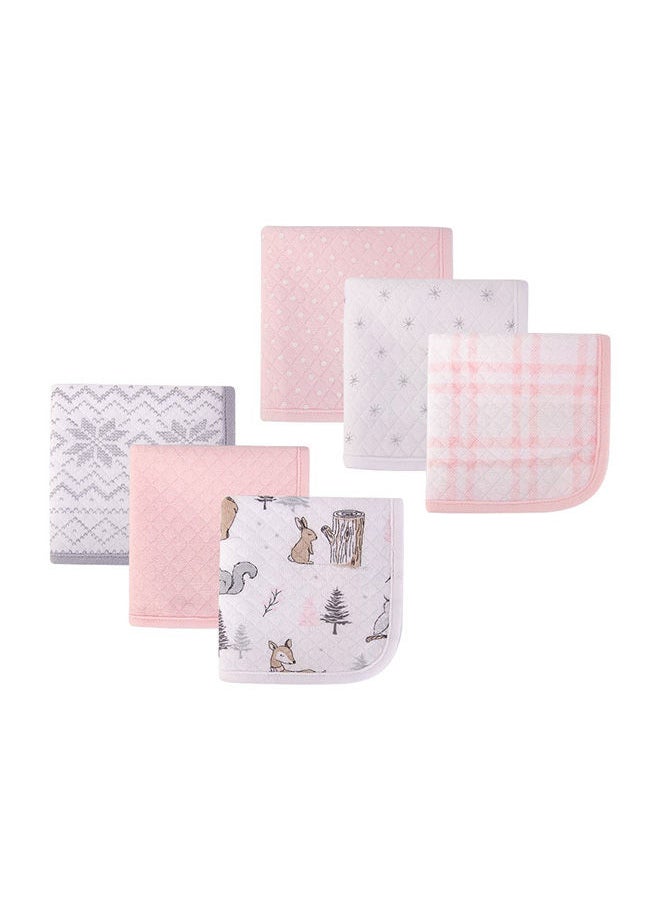 hudson baby 6 Piece Quilted Washcloths Winter Forest  - Image 1