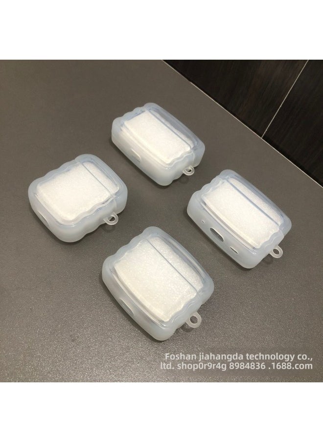 Generic - Apple Bluetooth Earphone Case AirPods1/2/3/4/pro/pro2 Protective Case Transparent Color Straight Edge Wave-Color:Transparent Color-Applicable Models:Airpods 3 Generation - Image 1
