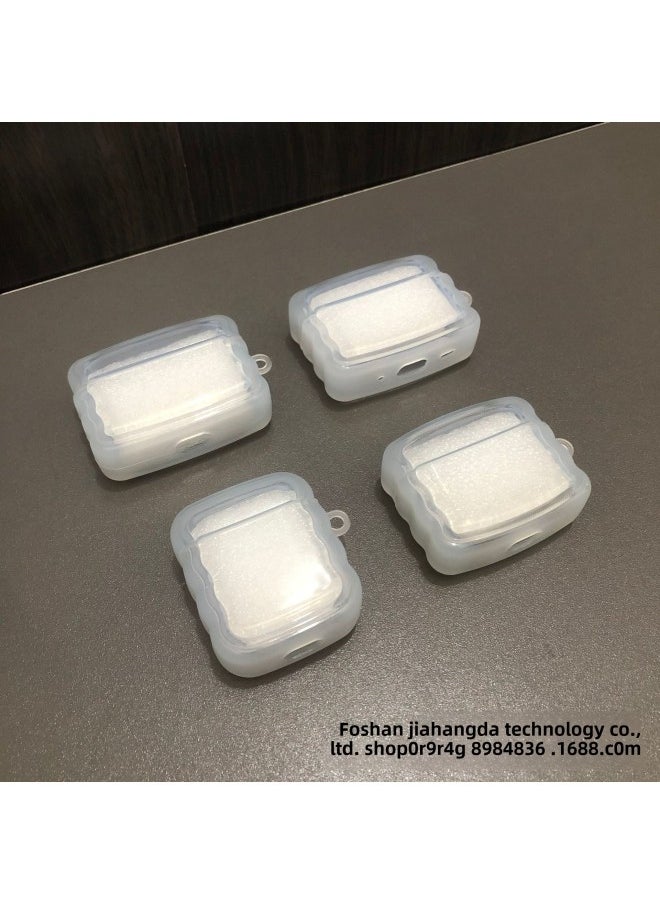 Generic - Apple Bluetooth Earphone Case AirPods1/2/3/4/pro/pro2 Protective Case Transparent Color Straight Edge Wave-Color:Transparent Color-Applicable Models:Airpods 3 Generation - Image 1